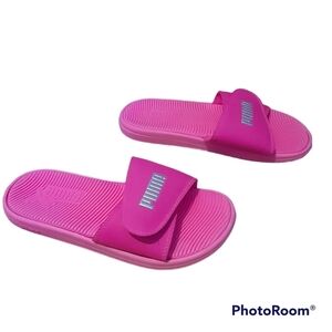 Puma‎ sandals,slides,flip flops,Hot Pink/Silver,Adjustable,9